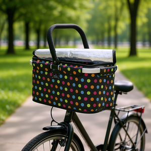 Cesta de Compras Térmica Falko con Diseño de Puntos Coloridos para Bicicleta - Product Image 3
