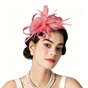 Serre-tête fascinateur avec plumes, chapeau de fête pour femmes pour le Kentucky Derby, cocktail, mariage, soirée déguisée - Product Image 5
