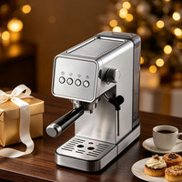 Machine à café expresso compacte avec fonction cappuccino, usage domestique, design italien, pompe 20 bars, système de mousseur à lait