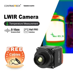 Gece görüş uygulaması için 640x512 LWIR termal 15mm 25mm Linux GigE arayüzü MWIR Hyperspectral makine görüş kamerası