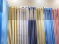 Nouveaux rideaux de séparation hospitaliers personnalisés à œillets en tissu maillé médical, occultants, translucides et ignifuges