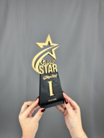 Trophée en bois personnalisé, logo gravé au laser, plaque de récompense sportive pour champion