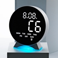 Jam Alarm LED Elektronik Baru Multi-Fungsi (Lampu Malam Jarum Detik Berjalan) Termometer Kalender Desain Minimalis Modern