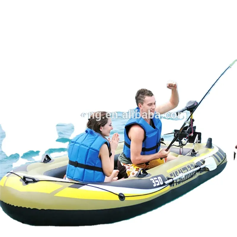 Nhà Máy Giá PVC Dày Kayak 4 Người Inflatable Thuyền Đánh Cá Inflatable Thuyền