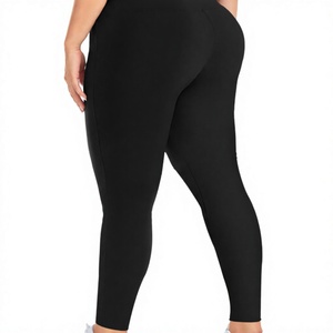 Leggings taille haute pour femmes grandes tailles, longueur cheville, motif à pois, antibactériens, respirants, en silicone, style vintage, pour l'automne - Product Image 2