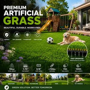 <span class=keywords><strong>Gazon</strong></span> artificiel de luxe 44 mm, écologique et ultra-dense, pour un jardin de rêve, pelouse synthétique réaliste vert émeraude - Product Image 1