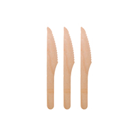 Couteau jetable en bois de bouleau de qualité alimentaire, compostable, pour snack-bars, boulangeries, cafés, célébrations et rassemblements