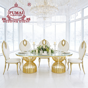 Foshan โต๊ะแต่งงานโลหะสีขาว MDF สำหรับงานแต่งงานเฟอร์นิเจอร์กลางแจ้ง - Product Image 1