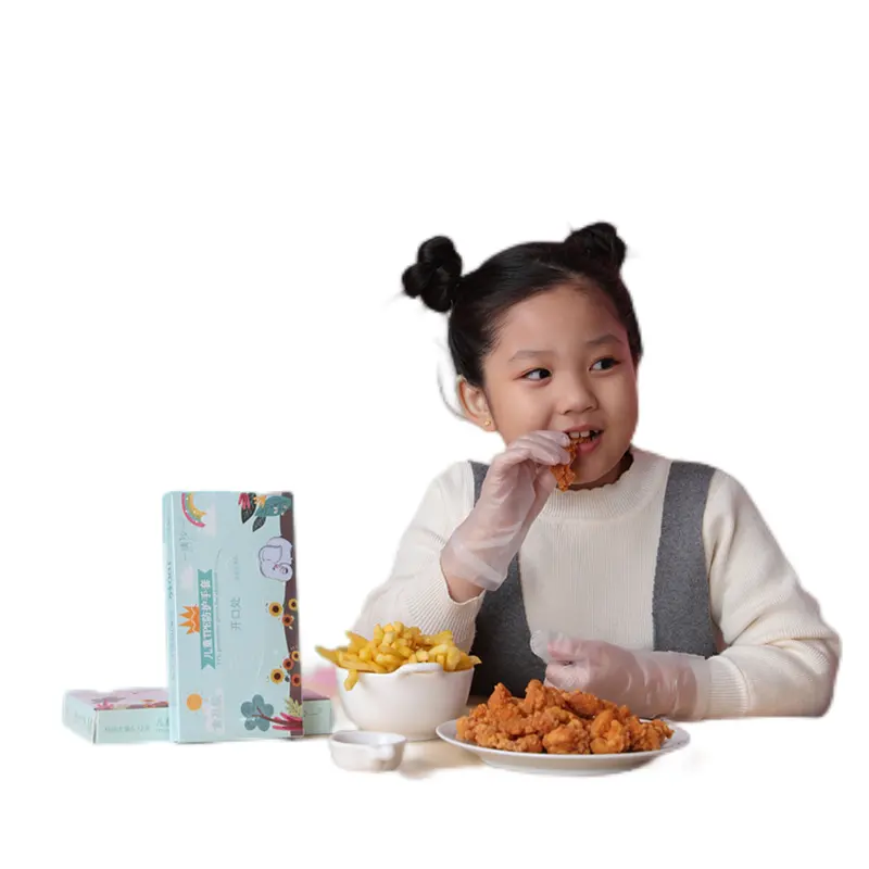Sevimli ambalaj küçük çocuk boyutu çocuklar için gıda sınıfı el eldiven tek beyaz Tpe eldiven