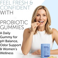 Gummies Probiotiques Vaginales Personnalisées Bestseller Équilibrantes au PH, Saveur Ananas Prébiotique, 60 unités