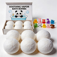 Boule de bain moussante naturelle et écologique pour enfants, végane, avec jouet à l'intérieur, douce, multipacks, cadeau, vente en gros, personnalisable