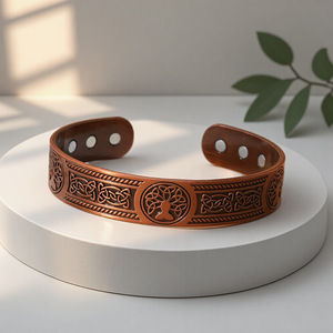 Antique Red Copper Magnetic <b>Bracelet</b> For Joint Pain Relief Men Women Fashion Jewelry Zinc Alloy Plated Support <b>Bracelets</b> - Product Image 2