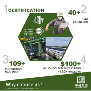 هيكل فولاذي مسبق الصنع من نوع Zhongwei (A36) ASTM (Q235B/Q355B) GB (S355JR) EN، مستودع بإطار معدني، مبنى مصنع حديث - Product Image 4