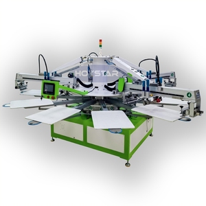 Máquina de Serigrafía Automática de 4 Colores para Camisetas, <span class=keywords><strong>Pulpo</strong></span> de Serigrafía de 10 Estaciones, Impresora Textil con Secador IR - Product Image 1