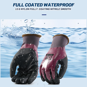 Gants de travail certifiés EN388, 13 jauges, haute adhérence, respirants, en polyester tricoté, enduits de nitrile, gants de sécurité - Product Image 6