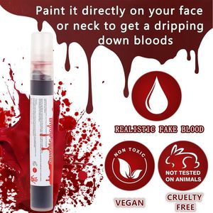 Maquillaje <span class=keywords><strong>de</strong></span> sangre falsa <span class=keywords><strong>de</strong></span> Halloween, 0,35 oz, gotas para ojos <span class=keywords><strong>de</strong></span> sangre en aerosol, <span class=keywords><strong>pintura</strong></span> corporal SFX para disfraz <span class=keywords><strong>de</strong></span> payaso vampiro Zombie, escenario <span class=keywords><strong>de</strong></span> Cosplay - Product Image 2
