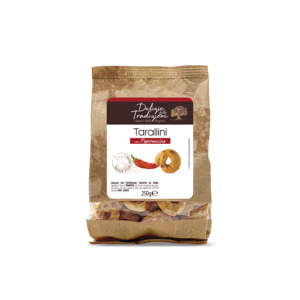 Taralli Tradicionales Horneados Picantes Sin Gluten Duros 250g 12 Unidades con Chile y Granos - Product Image 1