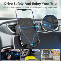 Cargador Inalámbrico Rápido de 15W para Auto, Marca OEM, con Sujeción Automática y Rotación de 360° para Celulares Android, Soporte para Celular en Rejilla de Ventilación