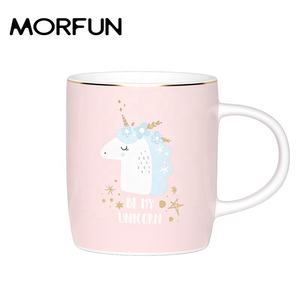 Ensemble de 4 tasses à café et à thé <span class=keywords><strong>licorne</strong></span> en céramique personnalisées Silver Line New Bone China - Product Image 2