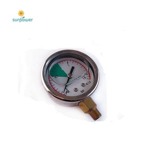 Medidor de presión de 63mm con soporte de fondo de disco húmedo relleno de glicerina con caja de acero inoxidable y ventana de policarbonato transparente - Product Image 6