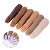 Doigt d'entraînement réutilisable en silicone pour manucure et nail art, modèle d'ongles artificiels, directement de l'usine