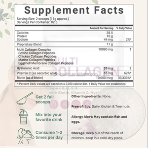 Ausreson Özel Markalar Tip I Ii Iii v X Çoklu Kolajen Protein Tozu Kompleksi Çoklu Kolajen Peptit Tozu Saç ve Cilt İçin - Product Image 4