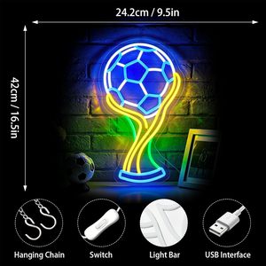 Soccer cup Letreros Neon LED dimmable USB powered ambient <b>light</b> store <b>window</b> decoration <b>light</b> street indicator <b>light</b> Customized - Product Image 2