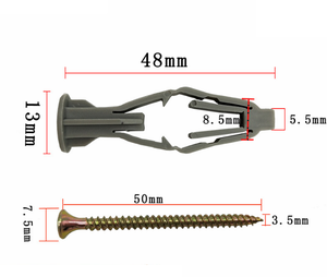 Grey пластиковый нейлоновый настенный штекер с бабочкой - Product Image 6
