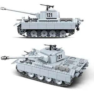 Quanguan 100064 Militaire Panter Tank-121 Blok Bouwspeelgoed Leger Tankbouwsets Model Voor Kinderen
