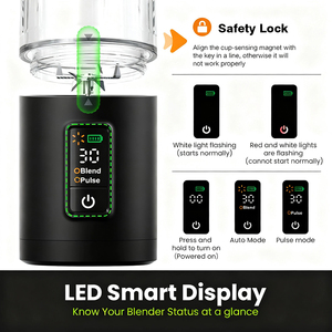 Private Mode LED Display Handheld Juicer Mini Portable Cordless Smoothie Blender Ice Crushing One-Click Cleaning Car Hotel - Product Image 5