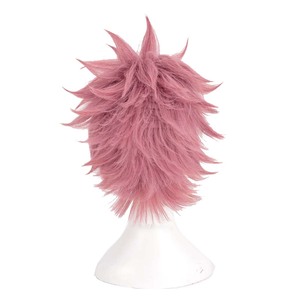 Perruque de cosplay pour homme Natsu <span class=keywords><strong>Dragneel</strong></span> (Anime) en fibre haute température, cheveux courts roses, avec bonnet, pour Comic Con et fêtes AOKG-074 - Product Image 2