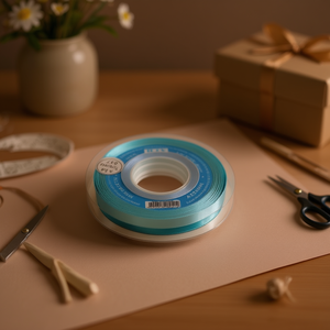 Ilan Satin <b>Ribbon</b> 1.0cm 25Y Turquoise D34 - Product Image 2