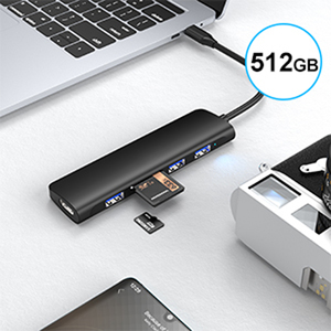 Adaptateur multiport USB C 4K HDTV Lecteur de carte SD/TF USB3.0 USB2.0 Port USB Type C 6 en 1 Station d'accueil avec <span class=keywords><strong>Mac</strong></span> <span class=keywords><strong>M1</strong></span>, M2, M3, iPad - Product Image 2