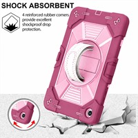Étui robuste pour tablette PC + couches de silicone pour Samsung Galaxy Tab A9+/ Tab A11 Plus avec béquille multi-angles.