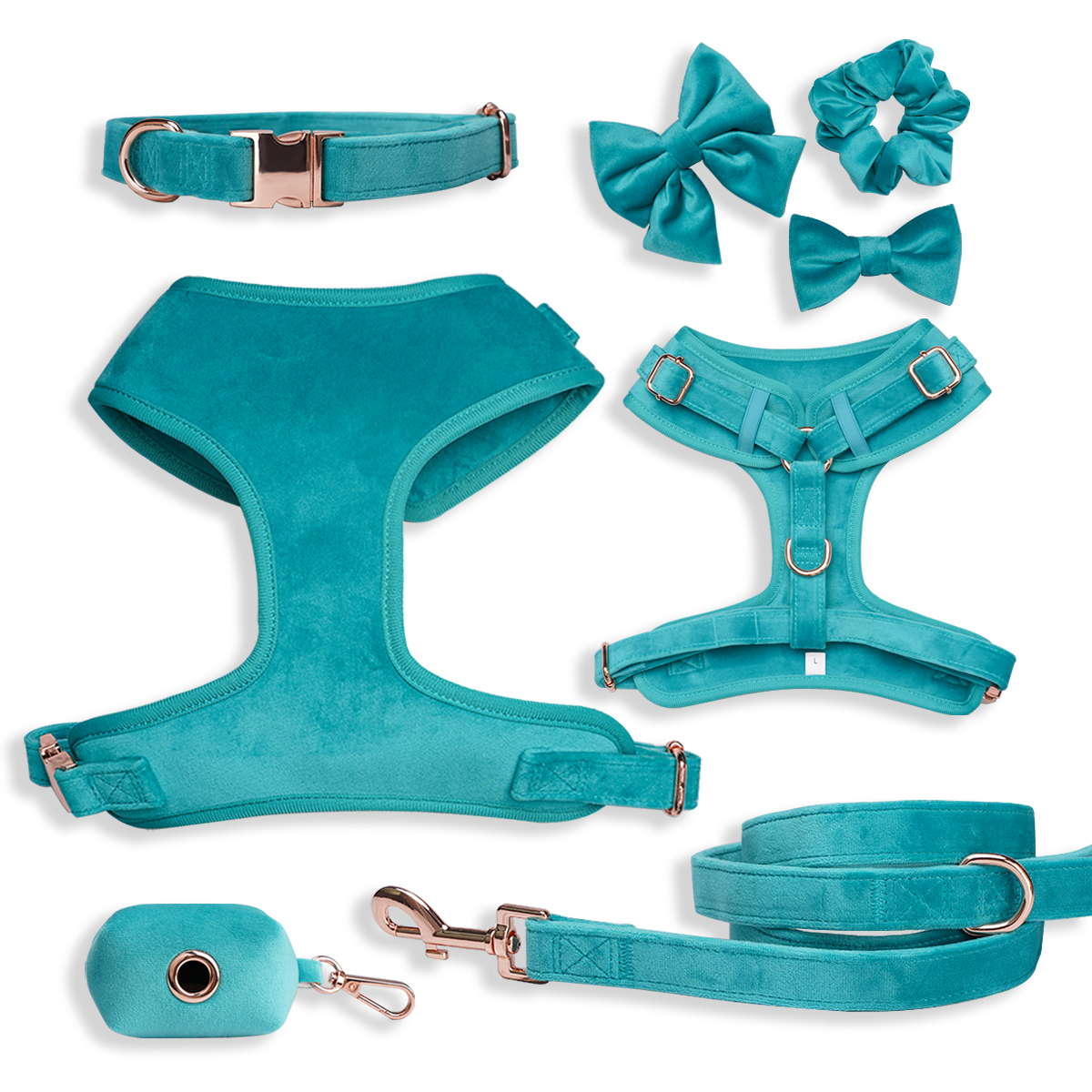 Produttori di imbracature per cani all'ingrosso uk winter christmas pet harness collare guinzaglio set luxury design custom velvet Dog harness