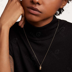 Gemnel personalizado 925 Plata insecto mariquita colgante collar CZ circón Metal Animal escarabajo para mujeres collar de escarabajo de la suerte - Product Image 5