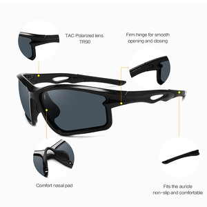 Lunettes de soleil sportives Conchen, monture TR90, verres polarisés TAC, protection UV400, pour le cyclisme, la course à pied et les activités de plein air - Product Image 4