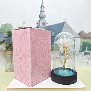 Rosa Eterna con Luz LED, Flor de Papel Metálico, Regalo para el Día de San Valentín, Decoración para Bodas y Fiestas, Rosas Artificiales con Luz, Decoración Navideña - Product Image 4