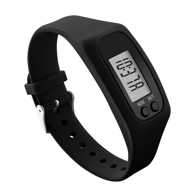 Custom Logo Silicone Fitness Tracker Watch Walking/Running Pedometer, Calorie Counter & Step Counter for All Ages