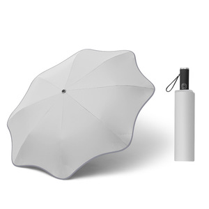 <span class=keywords><strong>Parapluie</strong></span> automatique à trois plis tendance avec coins arrondis de sécurité, sans pointes, protection UV, nouveau design - Product Image 1