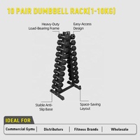 Support de rangement pour haltères de musculation en acier robuste OKPRO, professionnel, pour 10 paires d'haltères, usage commercial