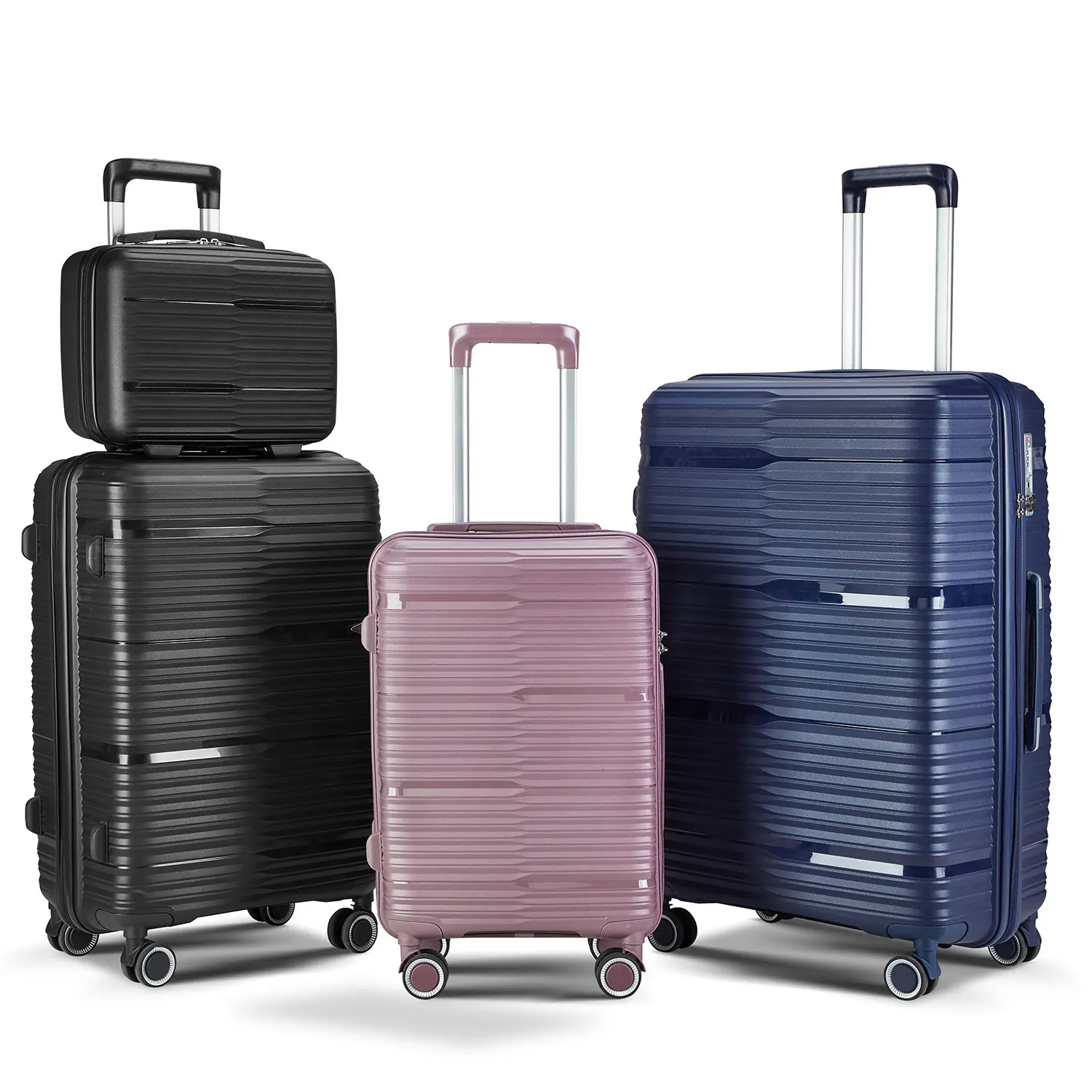 थोक कस्टम यात्रा पीपी सूटकेस सामान बैग दैनिक जीवन के लिए विशिष्ट व्यक्तित्व सामान सेट
