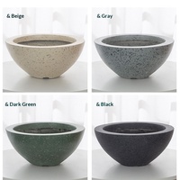 Pot de fleurs en ciment de style nordique en forme de bol, respirant et résistant à la corrosion, pour utilisation sur bureau ou au sol