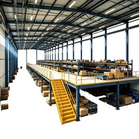 HONGXIN Étagère de mezzanine robuste personnalisable à 2-3 niveaux, sans boulons, à rivets, en acier laminé à froid, finition thermolaquée, anti-corrosion