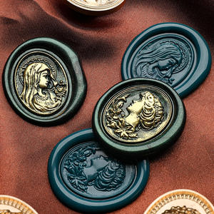 Sello de cera con cabeza de escultura de ángel, grabado en cobre, para decoración de sobres y diarios - Product Image 3