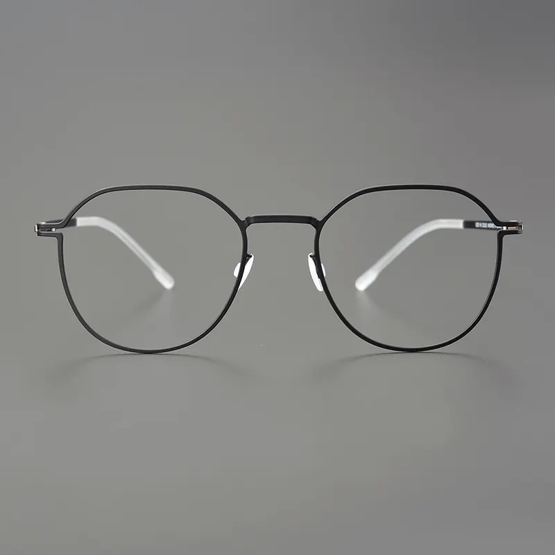 Hot - selling anti - blue light screwless glasses fashion - designed optical titanium glasses frames are customizable