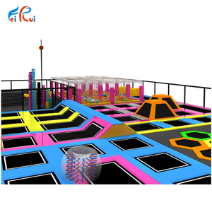 Parque <span class=keywords><strong>de</strong></span> Trampolines Profesional para Niños y Adultos, Área <span class=keywords><strong>de</strong></span> Salto Segura, Tobogán, Circuito <span class=keywords><strong>de</strong></span> Cuerdas, Directo <span class=keywords><strong>de</strong></span> Fábrica en China, Estilo Americano - Product Image 2