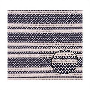 Dupatta en coton indien tissé imprimé, respirant et léger, bleu marine et beige rayé, pour la confection de robes pour filles - Vente chaude - Product Image 1