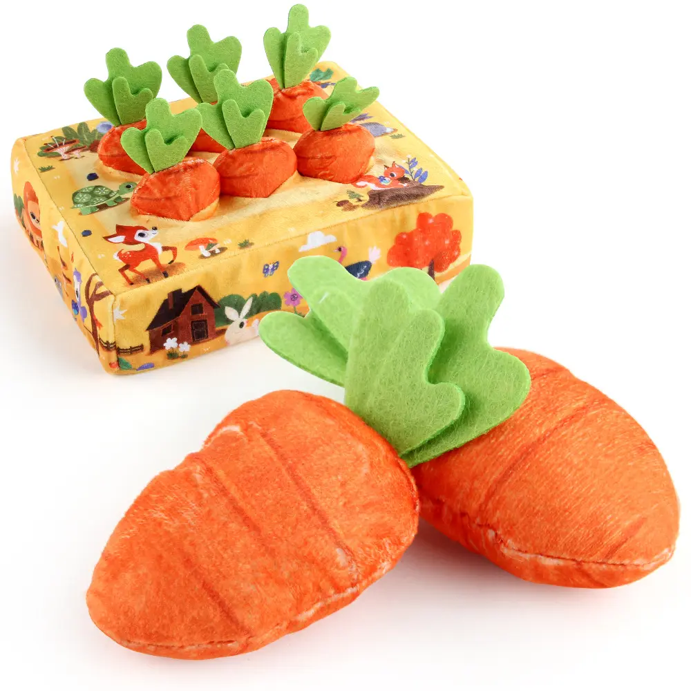 Hot Sale Dog Sniffing Training Mat Stuffed Interactive Plush Carrot Toy Radish Field Plush Pet Toy