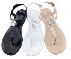 Chaussures d'entretien simples sandales à la mode Pvc femmes plat loisirs de plein air plage Simple cristal pas cher perceuse chaussures pour femmes - Product Image 2